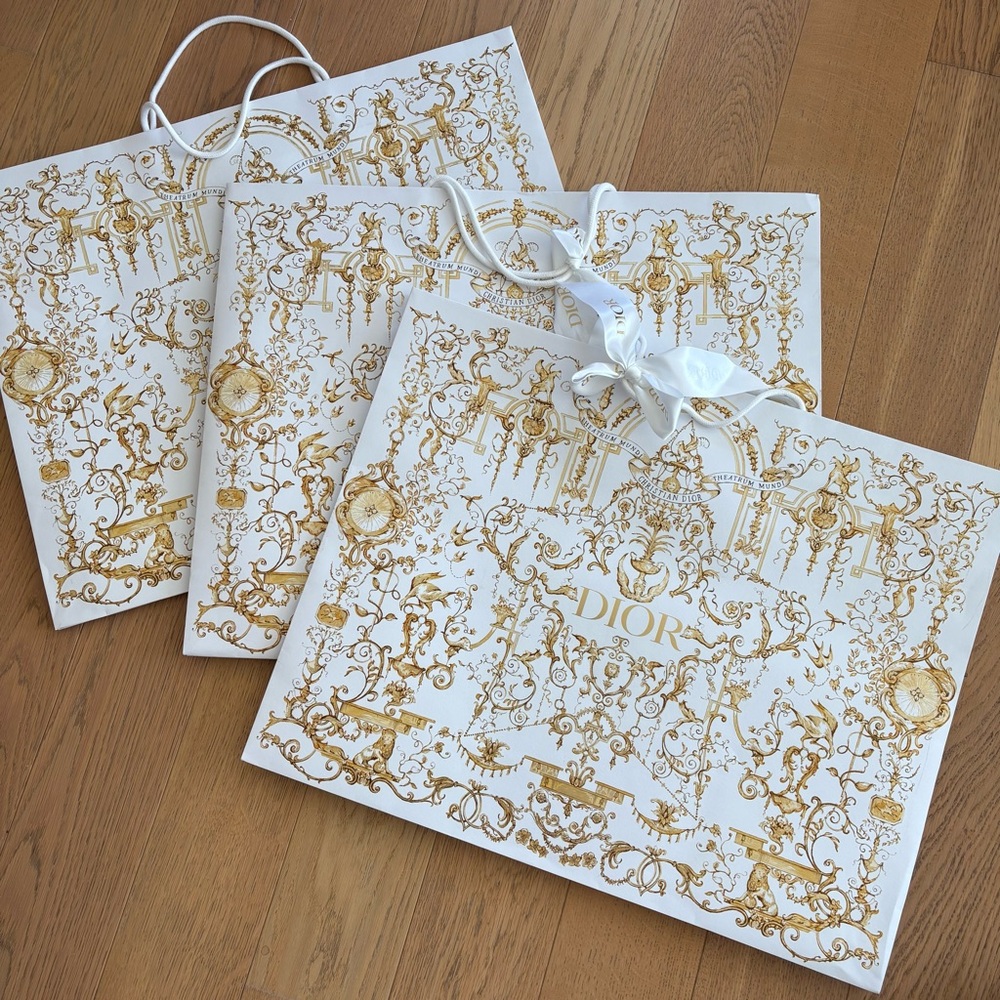 Christian Dior Gold Large Gift Bag - Set of 3